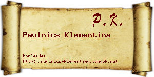 Paulnics Klementina névjegykártya
